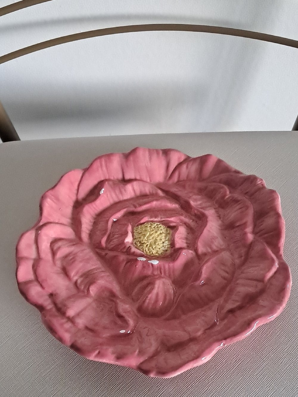 Pink Floral Ceramic Accent Plate